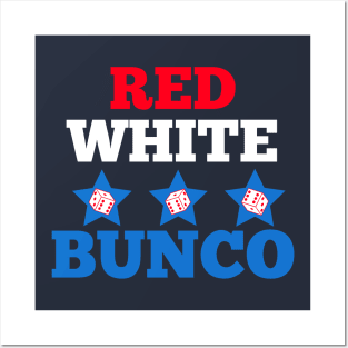 Red White and Bunco Flag Dice Funny Bunco Dice Game Posters and Art